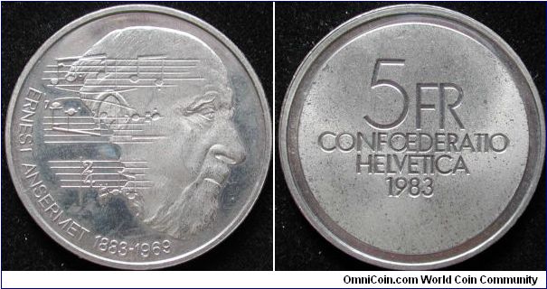 5 Francs
Cu-Ni
Commemorative
E. Ansermet