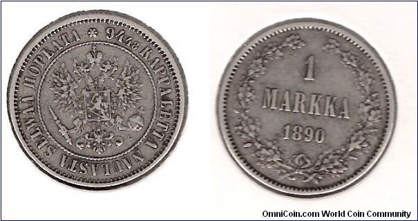 1 Markka 1890 L, Finland