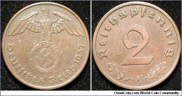 2 Reichspfennig
Bronze
A