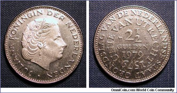 1979 Netherlands 2 1/2 Gulden