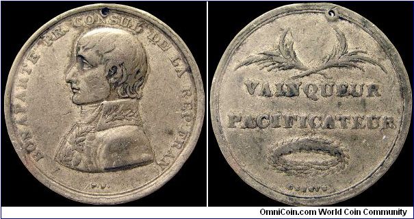 Peace of Luneville, France.

Though this was struck in Switzerland it was probably intended for the French market.                                                                                                                                                                                                                                                                                                                                                                                                