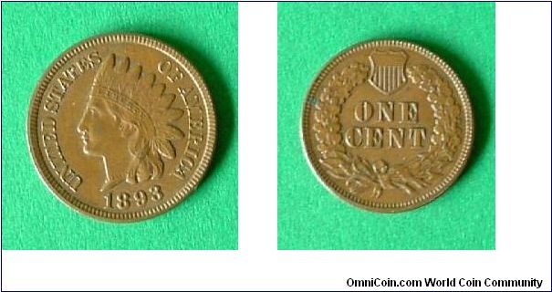 USA Indian Head Cent 1893