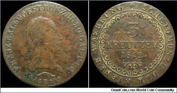 3 Kreutzer.

Another from the Kremnitz mint.                                                                                                                                                                                                                                                                                                                                                                                                                                                                      