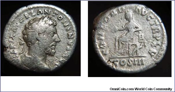 Marcus Aurelius
Denarius
139-180
Rome mint

RIC1
Cohen 32
Sear 4882v