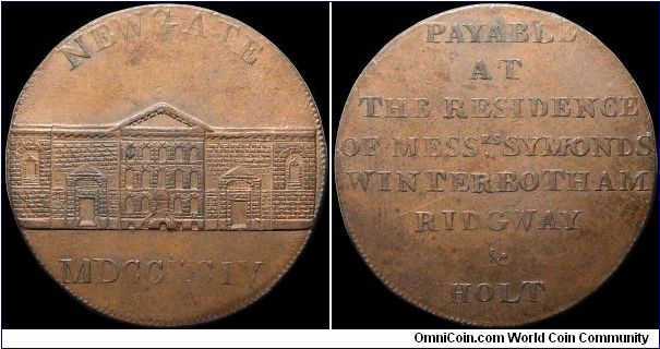 ½ Penny Conder Token.

A second example of the Newgate prison token.                                                                                                                                                                                                                                                                                                                                                                                                                                              
