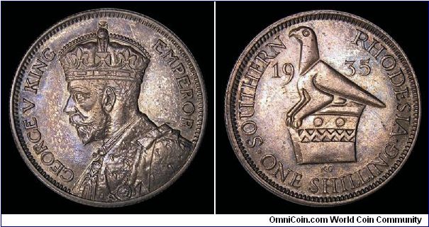 1935 Southern Rhodesia, 1 Shilling. Mintage 830,000. KM 3.