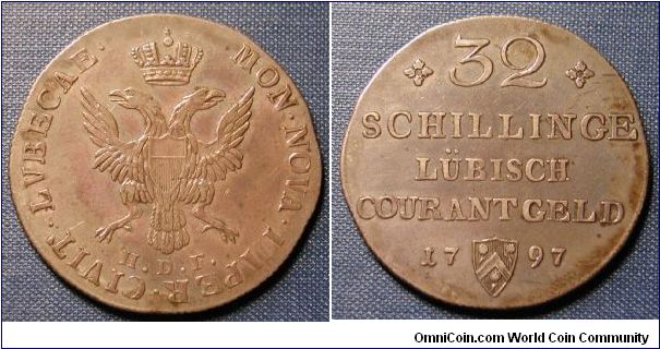 1797 German States Lubeck 32 Schilling