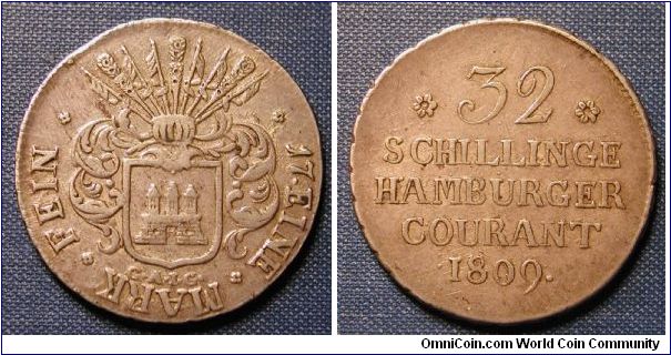 1809 German States Hamburg 32 Schilling