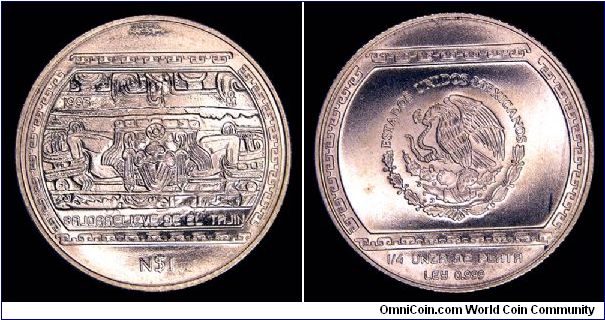 1993 Mexico, 1 Nuevo Peso. KM 567. Mintage 100,000.