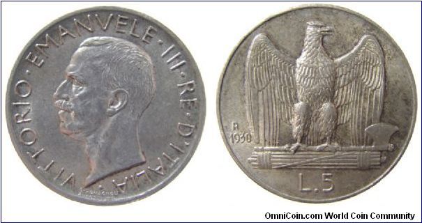 1930-R 5 Lire
KM #67.2