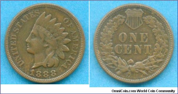 USA Indian Head Cent 1888