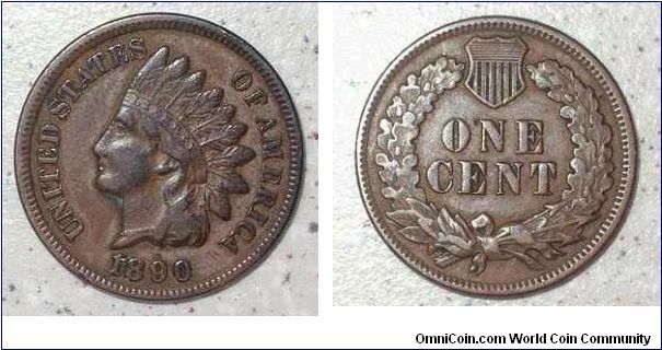 USA Indian Head Cent 1890