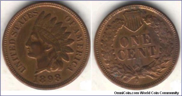 USA Indian Head Cent 1898