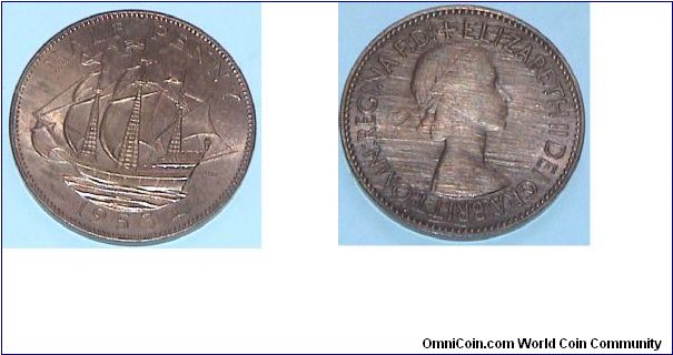 Half Penny Q Elizabeth II