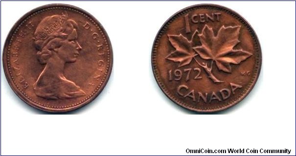 Canada, 1 cent 1972.
Queen Elizabeth II.