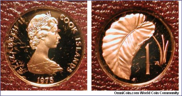 1975 Cook Islands 1 Cent Proof in set.