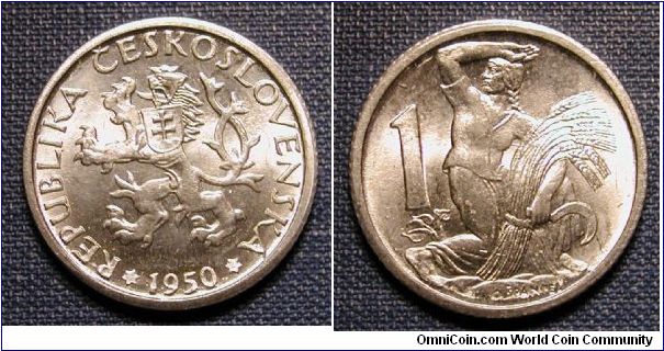 1950 Czechoslovakia 1 Korun