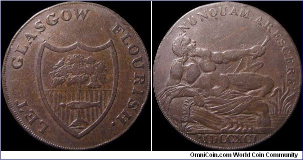 ½ Penny Conder Token.

Glasgow, Scotland. This is a crude copy of another token by the same date.                                                                                                                                                                                                                                                                                                                                                                                                                 