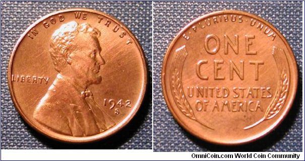 1942-S Lincoln Wheat Cent