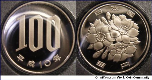Japan 1998 PROOF 100 yen.