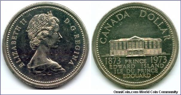 Canada, 1 dollar 1973.
Queen Elizabeth II.
Prince Edward Island Centennial.