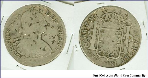 For some reason, the Carolus coins were more often (and more heavily) chopped than the Ferdins. This 1801 is a Typically weak date example, which MAY account for the heavy chops. The Chinese merchants were notoriously suspicious, and put their personal chop on a coin as a way of guaranteeing the authenticity of the coin. NOT to be confused with a Counterstamp, which is something ALLtogether different. There is a specialized market JUST for Chopmarked coins.