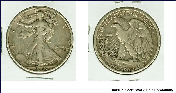 A Very nice 1944D Walker Half dollar.