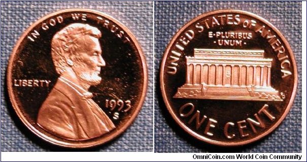 1993-S Lincoln Memorial Cent Proof