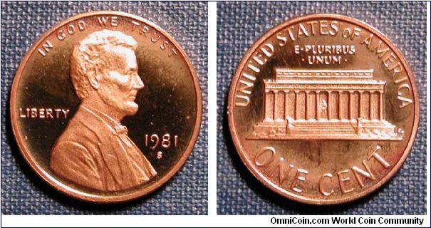 1981-S Lincoln Memorial Cent Proof