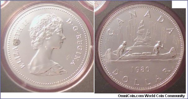 1980 Canada Dollar from Double Dollar Set.