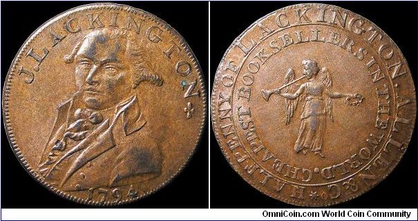 ½ Penny Conder Token.

One of the Lackington varieties.                                                                                                                                                                                                                                                                                                                                                                                                                                                           