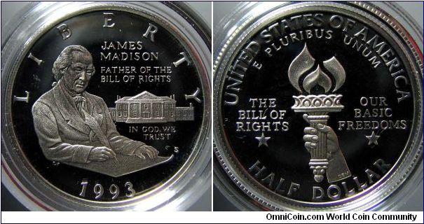 Half dollar.

Madison / Bill of rights.                                                                                                                                                                                                                                                                                                                                                                                                                                                                           