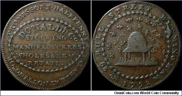 1792 ½ Penny Conder Token.                                                                                                                                                                                                                                                                                                                                                                                                                                                                                               
