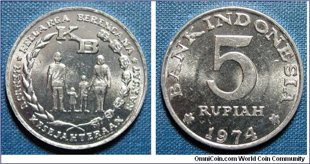 1974 Indonesia 5 Rupiah
