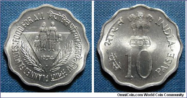 1974 India 10 Paise