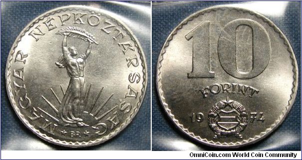 1974 Hungary 10 Forint from Hungary Mint Set.