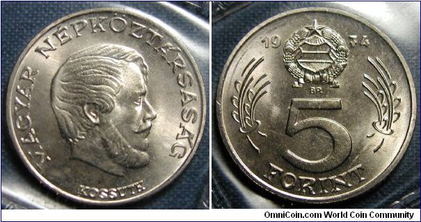 1974 Hungary 5 Forint from Hungary Mint Set.