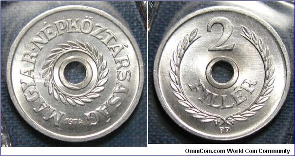 1974 Hungary 2 Filler from Hungary Mint Set.