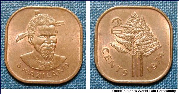 1974 Swaziland 2 Cents