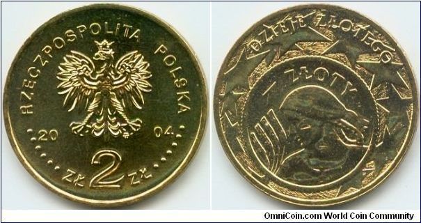 Poland, 2 zlote 2004.
History of the Polish zloty.