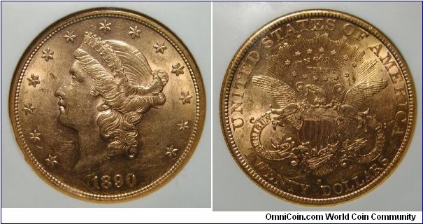 1890-S Gold $20