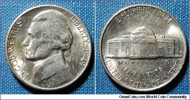 1949S Jefferson Nickel