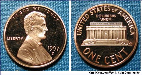 1997-S Lincoln Memorial Cent Proof