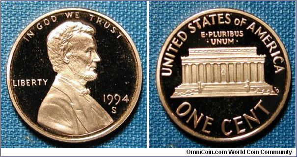 1994-S Lincoln Memorial Cent Proof