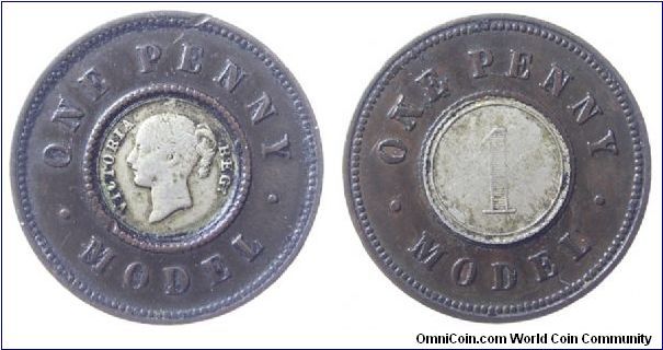 Model bimetalic penny