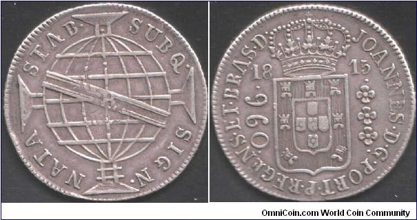 960 Reis. This coin shows signs of having been overstruck. Unfortunately it is nigh on impossible to tell the host coin.