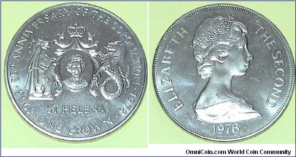 1 Crown. 25th Anniversary of QE II