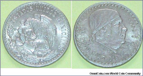 1 Peso. Silver coin