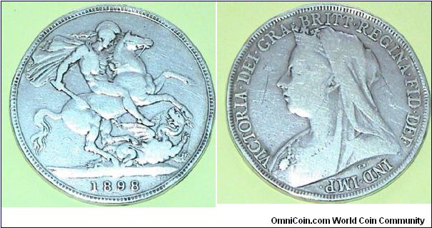 1 Crown. Victoria. Silver coin