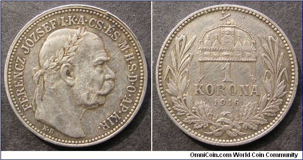 1 korona
Diameter: 23 mm, 5g
Ag 0.835
Franz Joseph